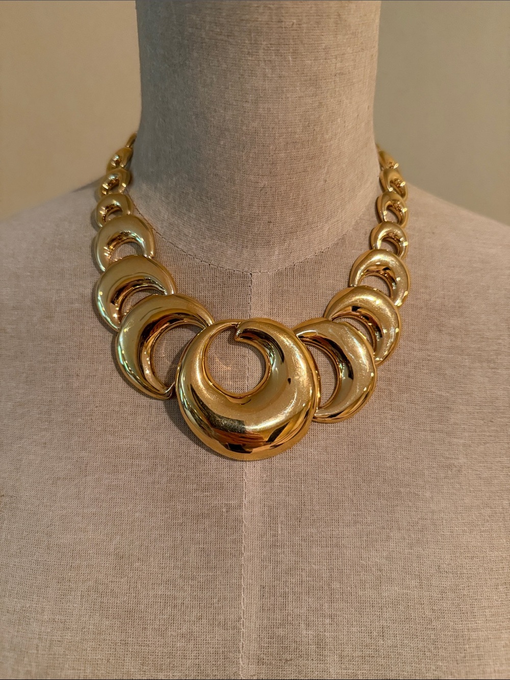 Napier Vintage Gold Crescent Link Necklace
